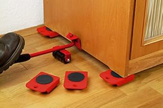 Meister Möbel-Transportroller-Set 5-teilig - 4 Möbelroller & 1 Lastenheber - Je 150 kg Tragkraft - Anti-Rutsch-Beschichtung - Zum mühelosen Verschieben / Umzugshelfer / Lastenheber / 419900