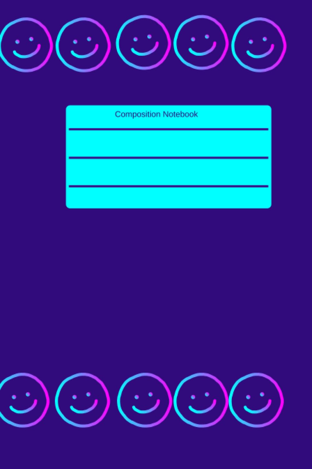 Composition Notebook: Smiley Faces Journal, for Girls, Boys, Kids, Students, Teens, Size 6'x9", 100 Pages Lined Paper