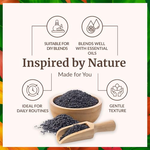 Image of SVA Black Seed Carrier Oil, Glass Bottle, Large Size, 16 Fl Oz (473 ml) | Black Seed Oil for Hair Care, Scalp Massage, Hair Oiling, Face Care, Skin Care, Body Massage, DIY Blending & Custom Oil Blend