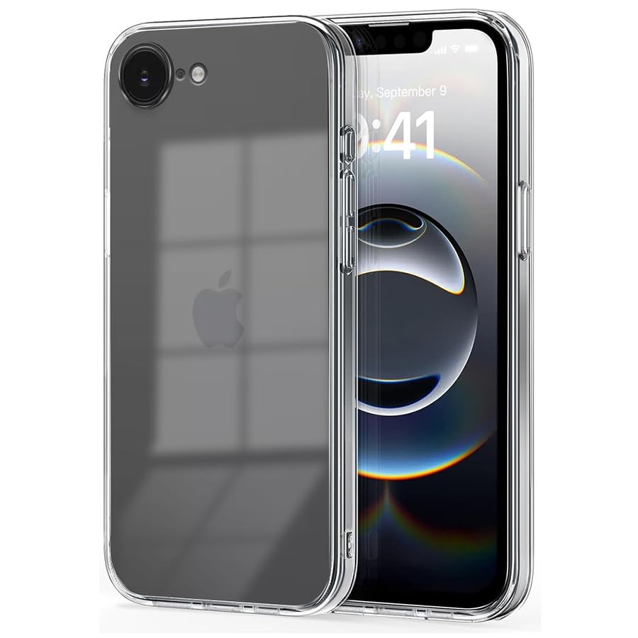 Image of Fashionury Crystal Clear Case for iPhone 16e | Yellowing Resistance | Transparent TPU Silicone | Raised Camera Lips | Slim Transparent Cover