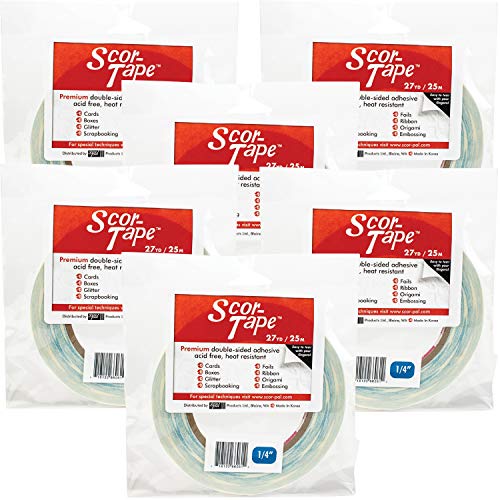 Scor-Pal Products Scor-Tape .25"X27yds 6/Pkg, 27 Yards 6 Pack