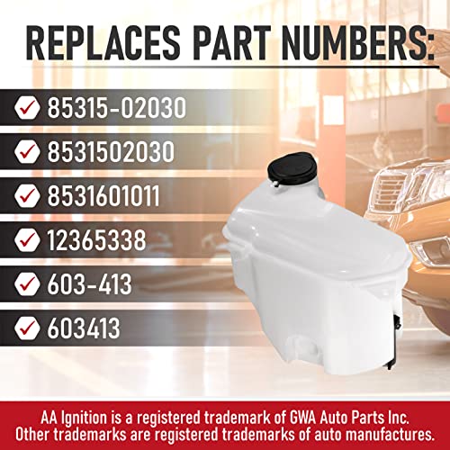 Windshield Washer Reservoir Tank With Pump - Replaces 85315-02030, 8531502030 - Compatible With Toyota Corolla Model Years 1998, 1999, 2000, 2001, 2002 1.8L - Fluid Reservoire Bottle #TOP2