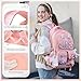 CYOQX Girls Backpack 3pcs School Back pack with Lunch Box Teen Girl Backpack Set Cute Kids School Bag Bookbag for Teen Girls (Pink)