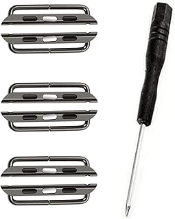 3 Pack Watch Band Connector Kit Watch Strap with Replacement Tool Compatible with Watch Adapter 38mm 40mm (Black)