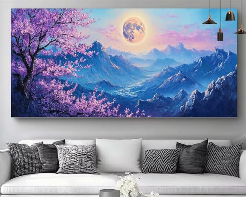 Peinture diamant 5D lune aux reflets cristal pour un tableau strass éclatant