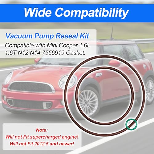 Kit de Reparación de Bomba de Vacío 7556919 Compatible con Mini Cooper 1.6L 1.6T N12/14 | Sellado para R55-R59, Reemplazo para 11667556919/11667559463/701366060, Sello sin fugas miniatura 3