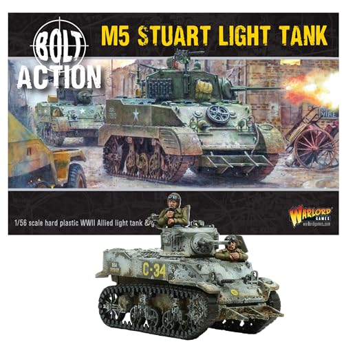 M5 Stuart - 1:56/28 mm Plastikowy Model Czołgu do Bolt Action Firmy Warlord Games - Szczegółowe Miniatury z II Wojny Światowej