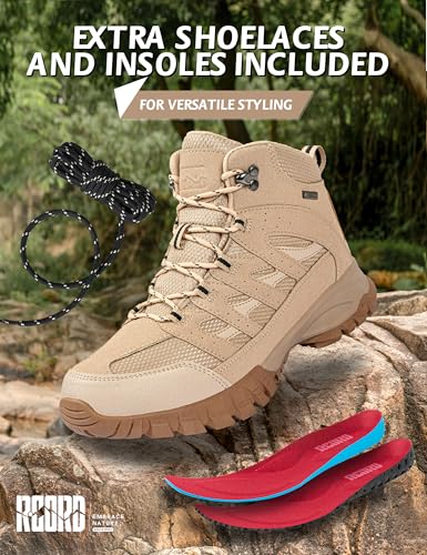 R CORD Hiking Boots Women Waterproof Breathable Non-Slip Womens Hiking Boots Arch Support for Rocky Trails Mountain Climbing & All-Day Comfort 6