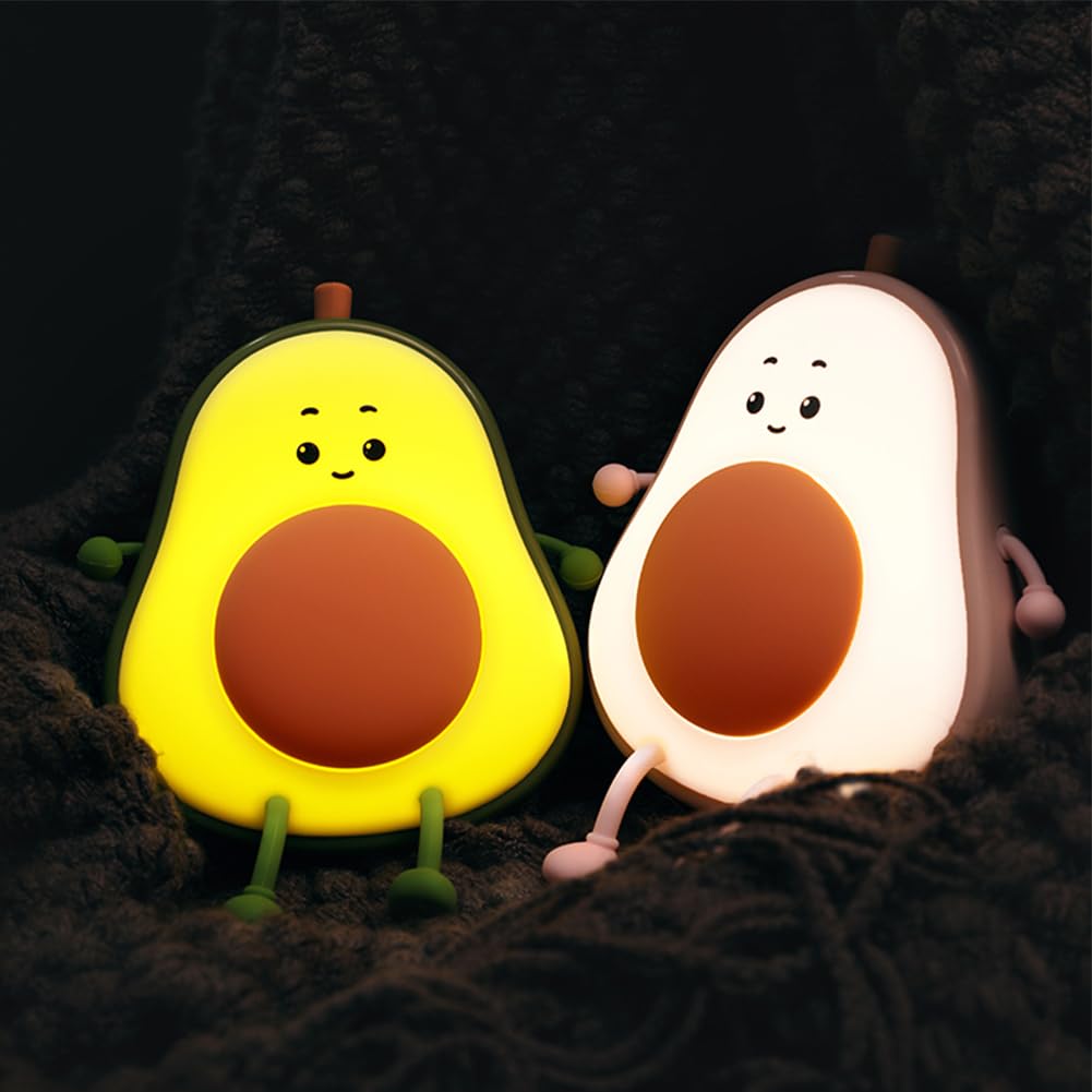 FOGARI Avocado Night Light, Cute Avocado Children's Night Light, 3 Light Modes, Touch Control