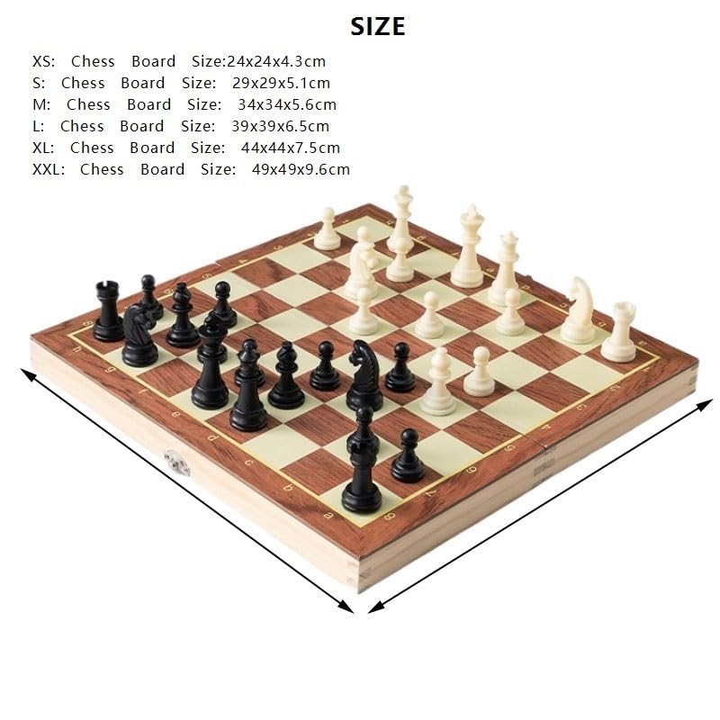 echiquier Jeu d'échecs magnétique Pliable en Bois, Plateau de Jeu intérieur for Le Rangement, for Adultes, Enfants et débutants, idéal for Les Voyages et Les Cadeaux echecs Jeu(39 * 39CM)