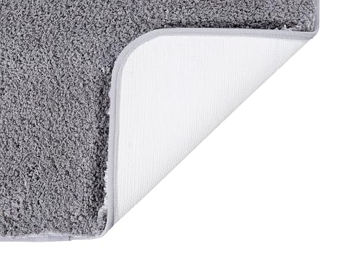 Image of Pano microfiber Anti Slip Bathmat Set with Contour, Soft & Super Absorbent Mats for Shower, Washable, Non-Slip & Quick-Drying Mats for Home, Kitchen, Office, Pack of 2 (Cool Grey, 50X75 Cm & 50X50 Cm)