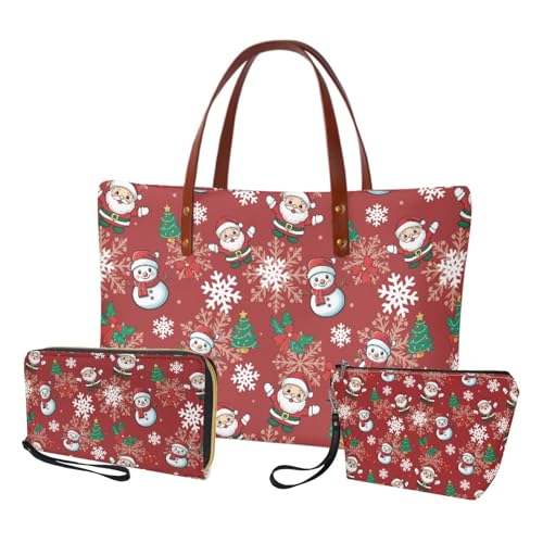 Image of Top Handle Purse for Women, Large Tote Handbag With PU Wallet Set, Gift for Mom