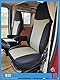 Maß Sitzbezüge Schonbezüge Pilotsitze Fahrer & Beifahrer Set kompatibel mit Wohnmobil FIAT Ducato 812 Schwarz/Beige