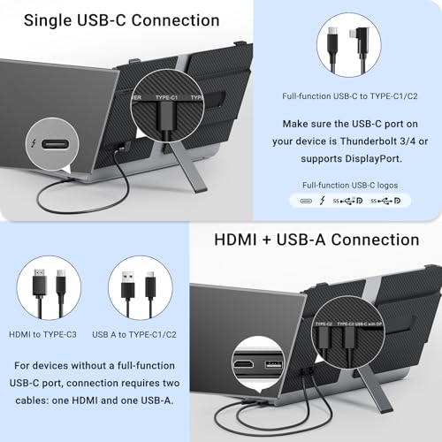 Image of Laptop Screen Extender, 14 inch FHD 1080P Laptop Monitor Extender, Ultra-Thin Portable Monitor for Laptop with USB-C /HDMI Port, Plug & Play for Windows /Mac /Android /Switch /PS5 /Chrome