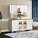 FITUEYES Swivel Floor TV Stand for 32 to 70 Inch TVs Tall Universal TV Stand Mount with Sturdy Wood Base, Space Saving for Corner Bedroom White