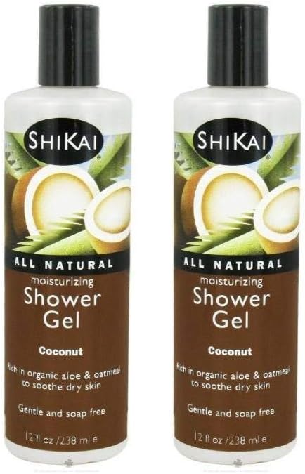 Gel de banho hidratante diário ShiKai Coconut, Pacote com 2
