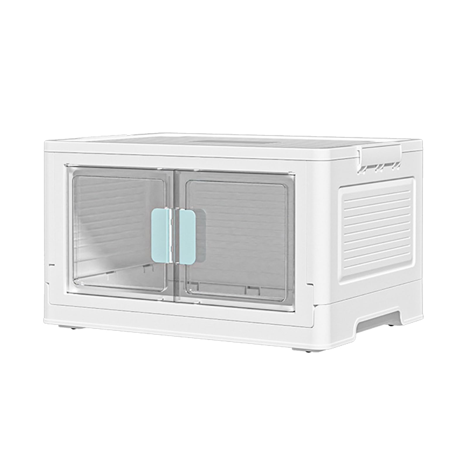 Xjdzineq Household Stackable Storage Bin Transparents Double Door Cabinet Rolling Storage Box for Bedroom or Kitchen Organization Transparents Organiser