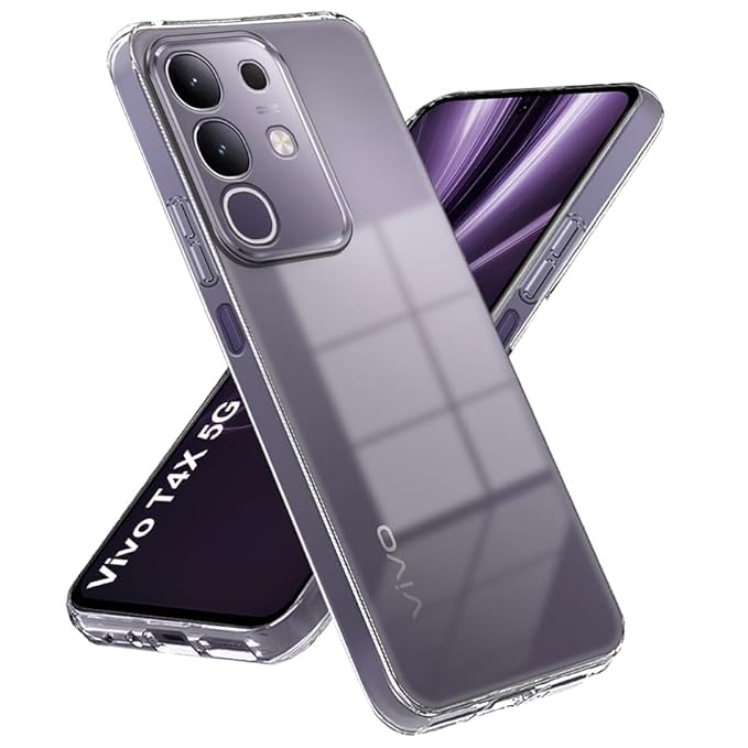 Image of Soft Silicone TPU Flexible Back Cover Compatible with Vivo T4x 5G / iQOO Z10x 5G