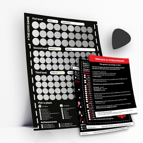 Romantic Couples Game with 169 Love Tasks - Scratch Off Poster and Date Night Card - Positions & Conversations & Date Night Ideas image_0