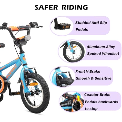 Image of ACEGER Kids Bike for Ages 2-12 Years Old Boys Girls and Toddler, 12 14 16 18 Inch Children Bicycle with Training Wheels, 20 Inch Bike with Kickstand, Multiple Colors.
