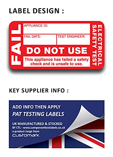 Electrical Safety Test Passed Labels - 50mm x 25mm - Price per Pack of 121 Passed Labels + 11 Free Fail Labels (P/NO. 7828107CTL) - Image 4