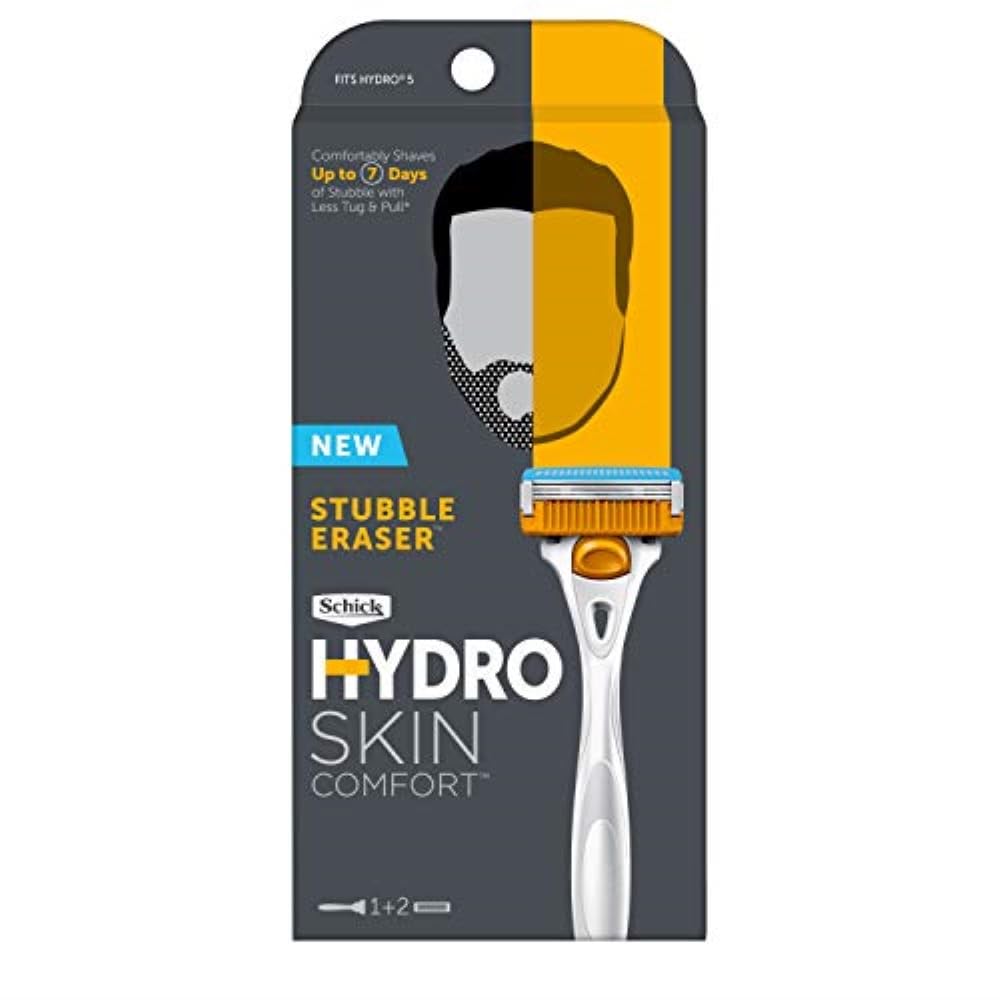 SchickHydro Skin Comfort Stubble Eraser Razor & 2 Refills, 1Count