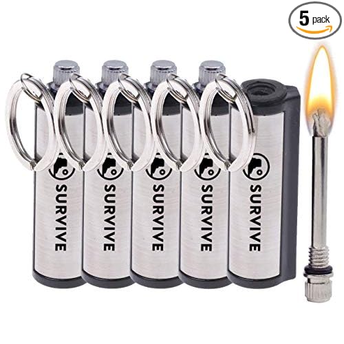 5Pack Metal Keychain Emergency Fire Starter Striker only 19.99