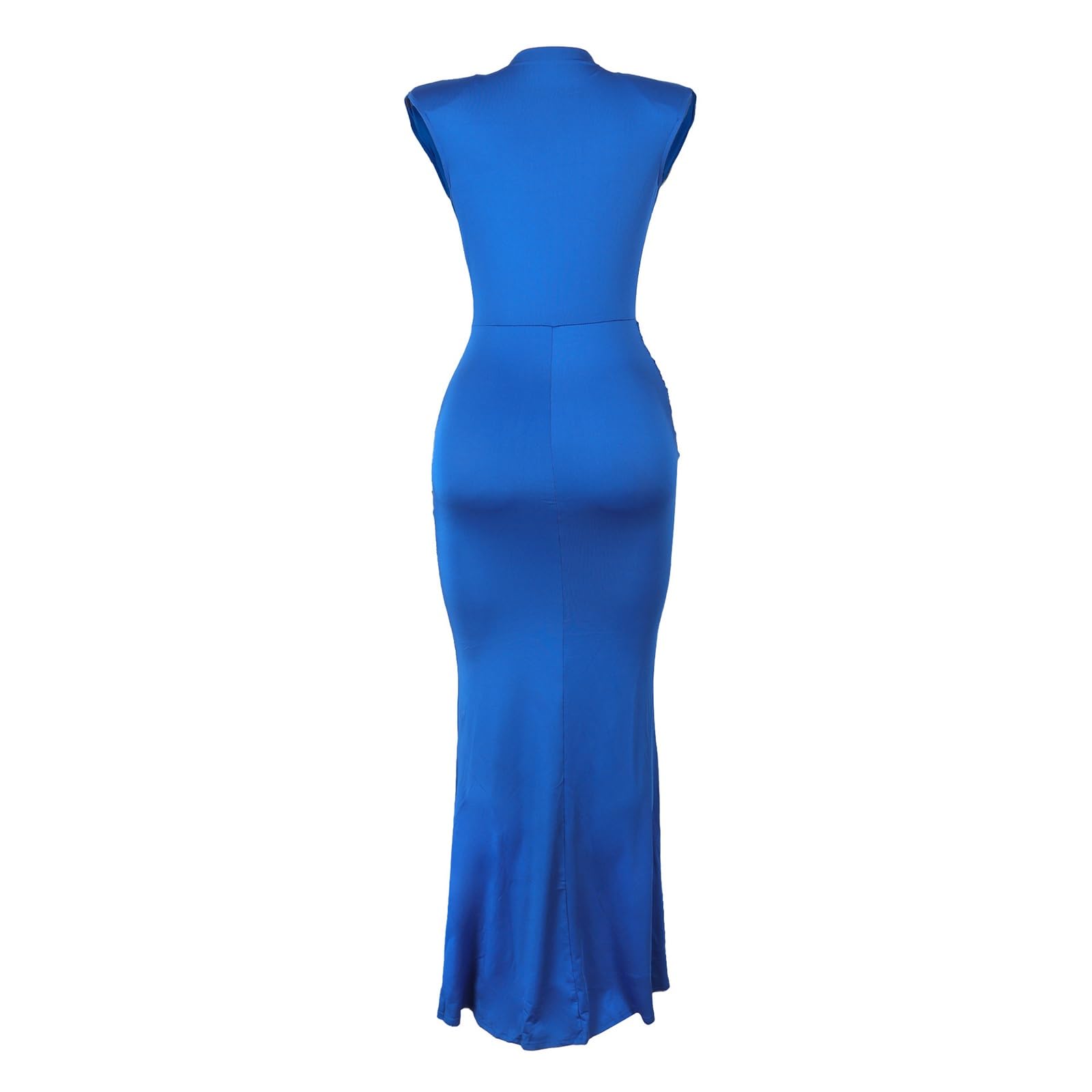 Vestido Largo con Escote En V Profundo, Cintura Fruncida, Corte Entallado y Bajo De Sirena, Ideal para Fiestas Nocturnas y Diversos Eventos