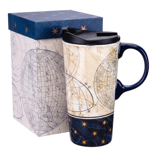 Topadorn 17oz Ceramic Travel Coffee Mug with Lid...