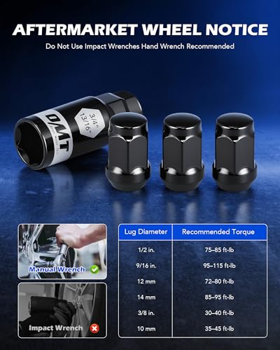 Image of Orion Motor Tech 12x1.5 Lug Nuts Black 20 Piece, M12x1.5 Wheel Lug Nuts Compatible with 2006-2020 Fusion, 2000-2019 Focus, 2001-2023 Escape Aftermarket Wheel