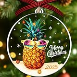 Pineapple Ornament – Pineapple Ornament for Christmas Tree – Tropical Gift for Fruit Lovers & Beach House Decor Fans – Cute Summer Fruit Decor – Acrylic Design, Christmas Keepsake 2025