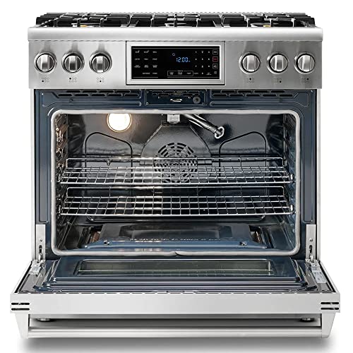 THOR Kitchen 36Inch Gas Range with Tilt Panel and SelfCleaning Oven