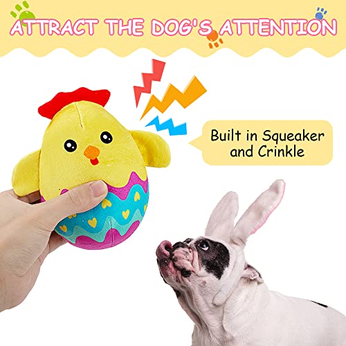 Awoof Easter Dog Toy 3 Pack Dog Squeaky Toys Easter Egg Dog Toy Crinkle Dog Toys Stuffed Dog Plush Toy Easter Gift With Bunny, Rabbit, Egg Interactive Durable Dog Chew Toy For Large Medium Small Dogs #TOP1