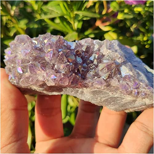 Améthyste aura ange cluster 200g lithothérapie : pierre violette naturelle brute - 4