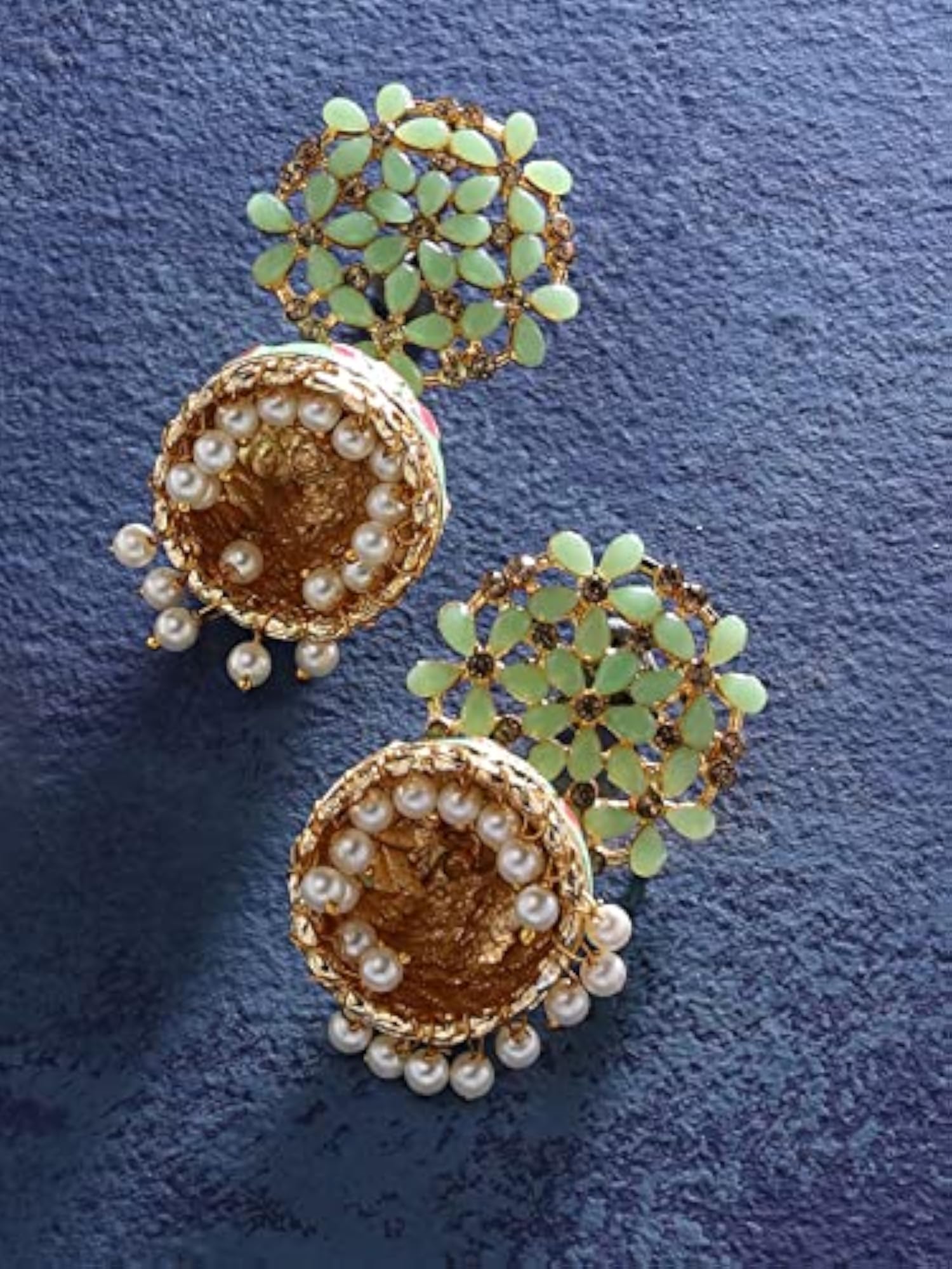 Meenakari Flower Shape Ethnic Jhumki Earring For Women