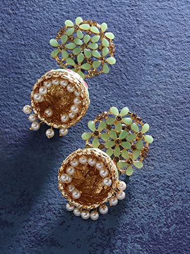 Meenakari Flower Shape Ethnic Jhumki Earring For Women