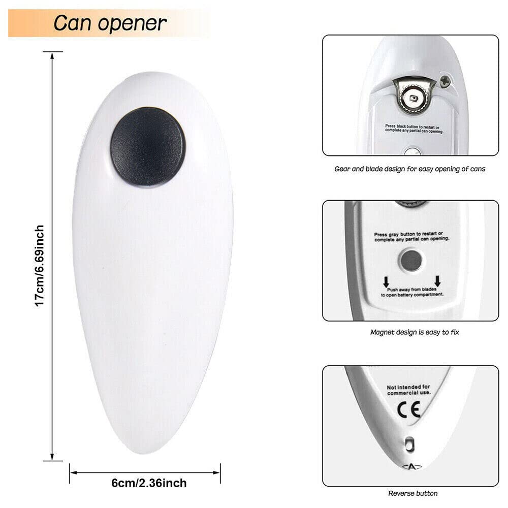 TECKEEN One Click Touch Automatic Can Tin Opener Electric Cutter Jar Lid Wrench