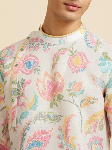 Image of DIWAS BY MANYAVAR Men's Cotton Blend Floral Printed Kurta (1pc)