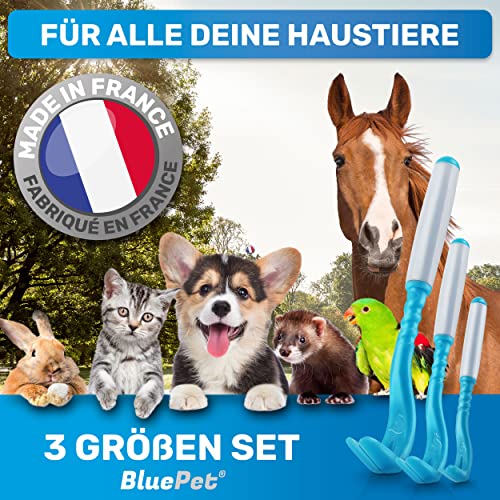 BluePet 3er Set Premium Zeckenhaken für Hunde, Katze, Pferd & Mensch wie Zeckenzange I Zeckenhebel d. bewährte Zeckenentferner I Alternative zu Zeckenpinzette Zeckendreher Zeckenschutz Zeckenmittel