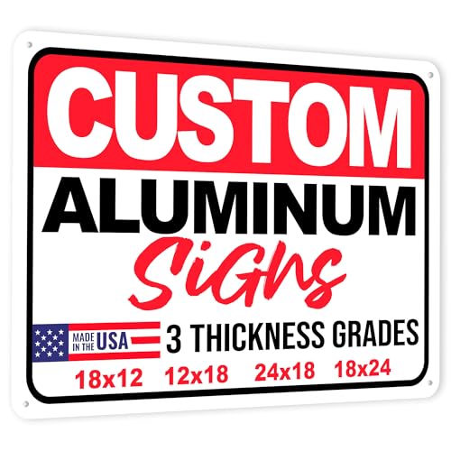 24x18 Custom Aluminum Sign with Text Personalized Metal Sign for Outdoor Customized Aluminum Signs for Business Office or Home (Horizontal)
