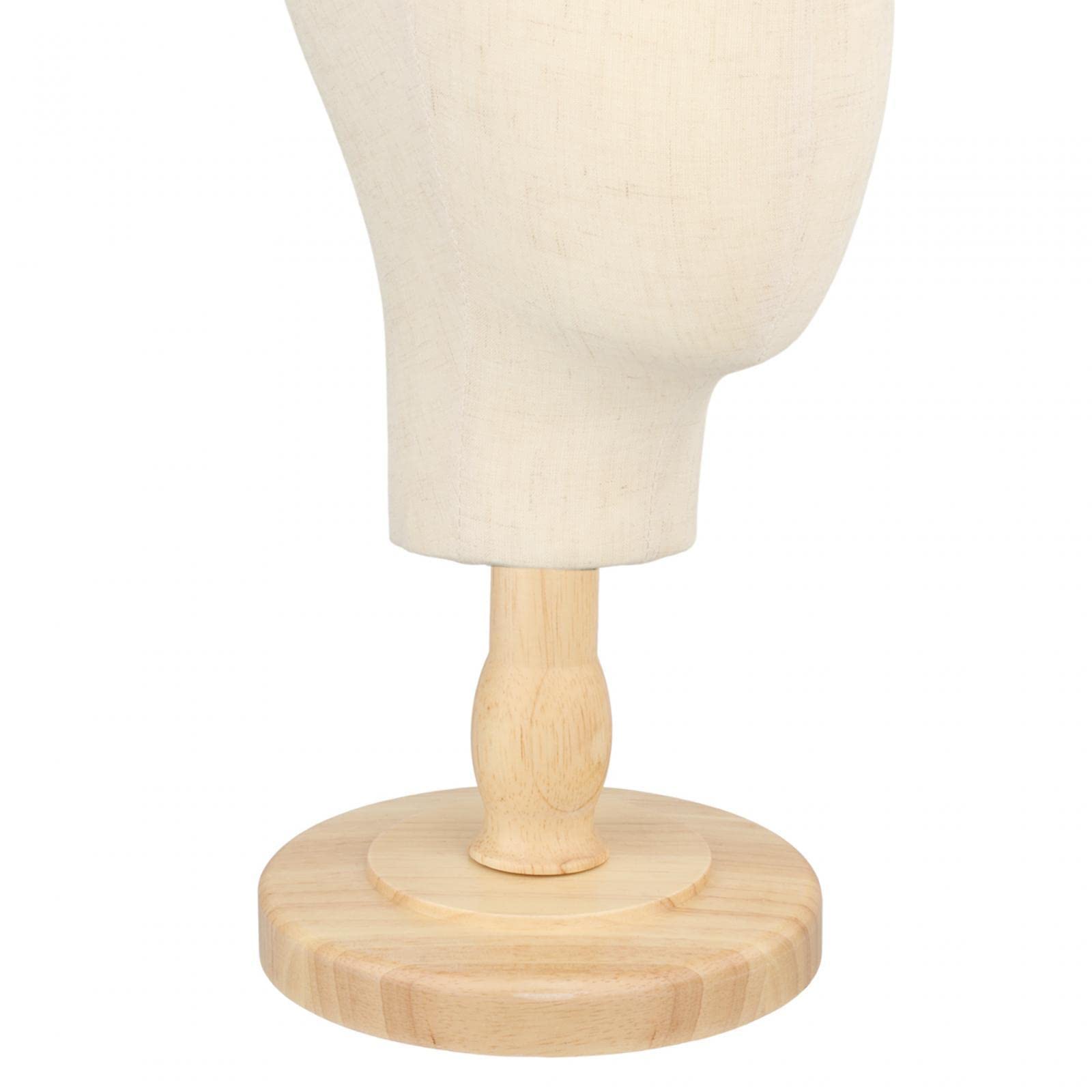 Milageto Espositore per testa di parrucca Testa di esposizione per cappello Testa di manichino Cappello Parrucca Espositore per gioielli Accessori per salone, base con venature del legno