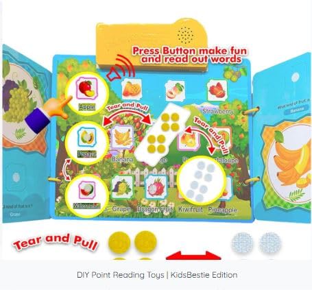 Image of Braintastic DIY Point Reading Toys for Kids | Interactive Talking Flash Cards | Early Learning Educational Toy for Toddlers (Fruits Theme) | 3+ Years