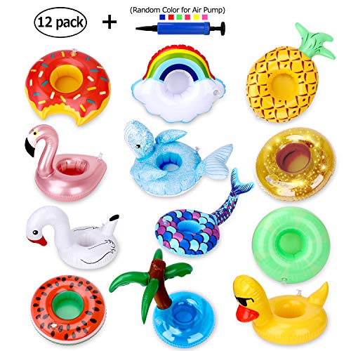 Green Vivid Inflatable Drink Holder 12 Pack,Pool Drink Holder Floats for Parties
