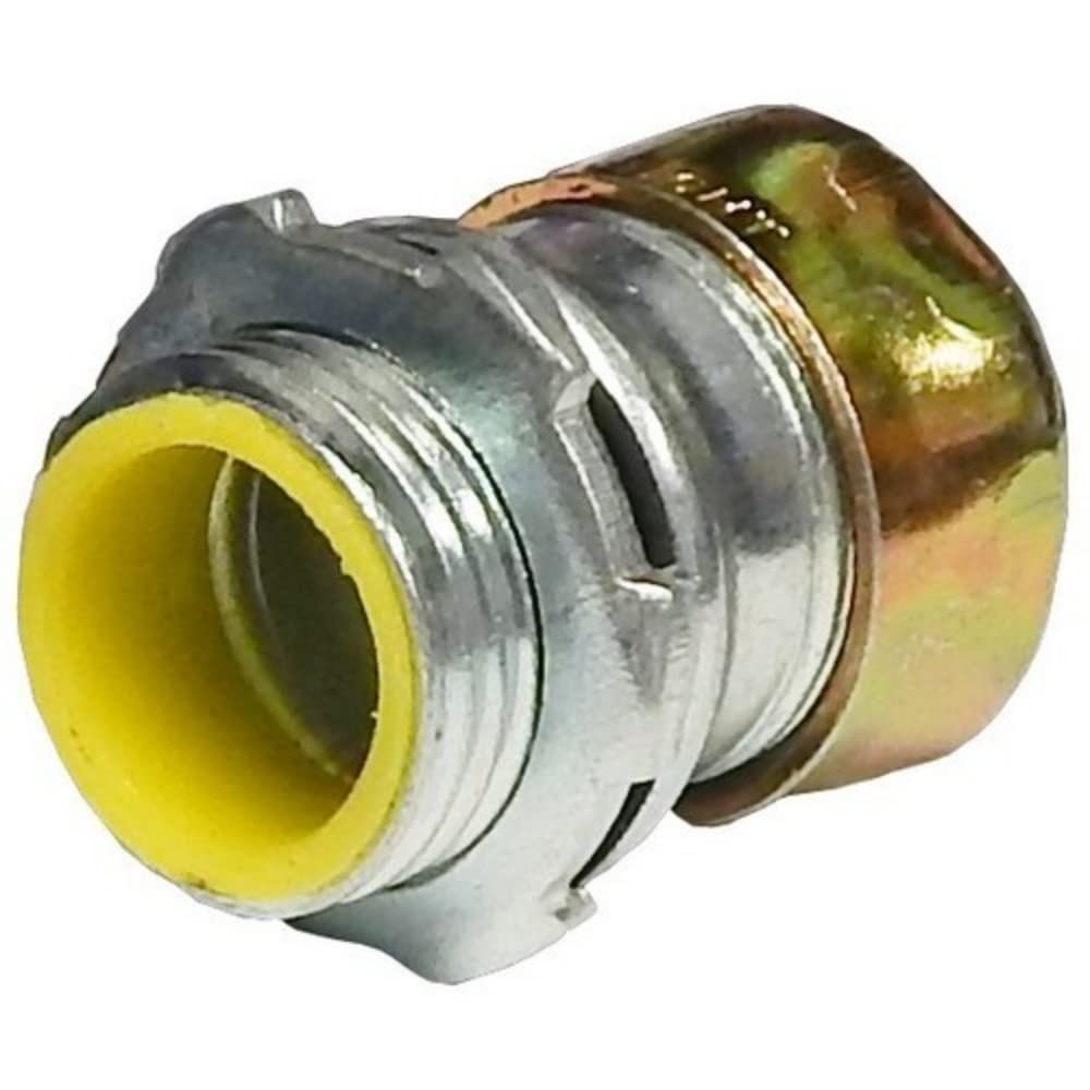 Morris Products 14981 EMT Rain Tight Compression Connector, Insulated Throat, Steel, 3/4