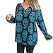 Produktbild Battnot Damen Oberteile Elegant Sexy, Frauen Bluse Halloween Schädel Kopf Drucken Locker V-Ausschnitt Langarm Herbst Winter Freizeit Tops Pullover Pulli Hemd Oberseiten Tuniken Womens Shirts S-XXL