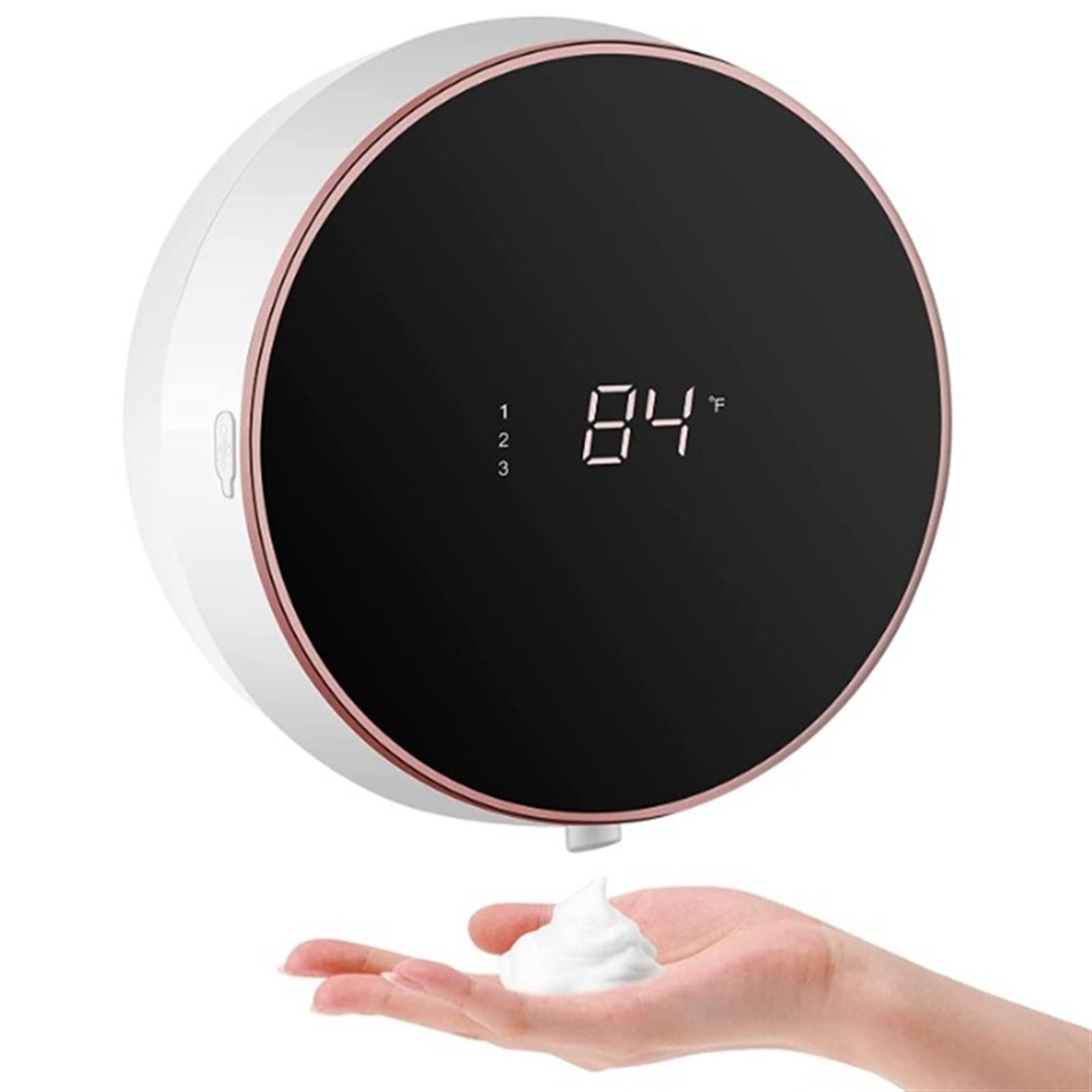 Dispensador de jabón automático blanco de pared con diseño minimalista