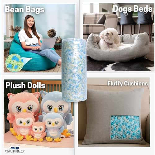 حشوة بديلة من الفوم المبشور لسرير الكلاب ووسائد الاريكة ووسائد السرير | رقائق فوم جيدة التهوية، فتات رغوة الذاكرة المبشورة لاعادة التعبئة ووسائد الكرسي (مزيج 15 كجم) من فاشون فاي