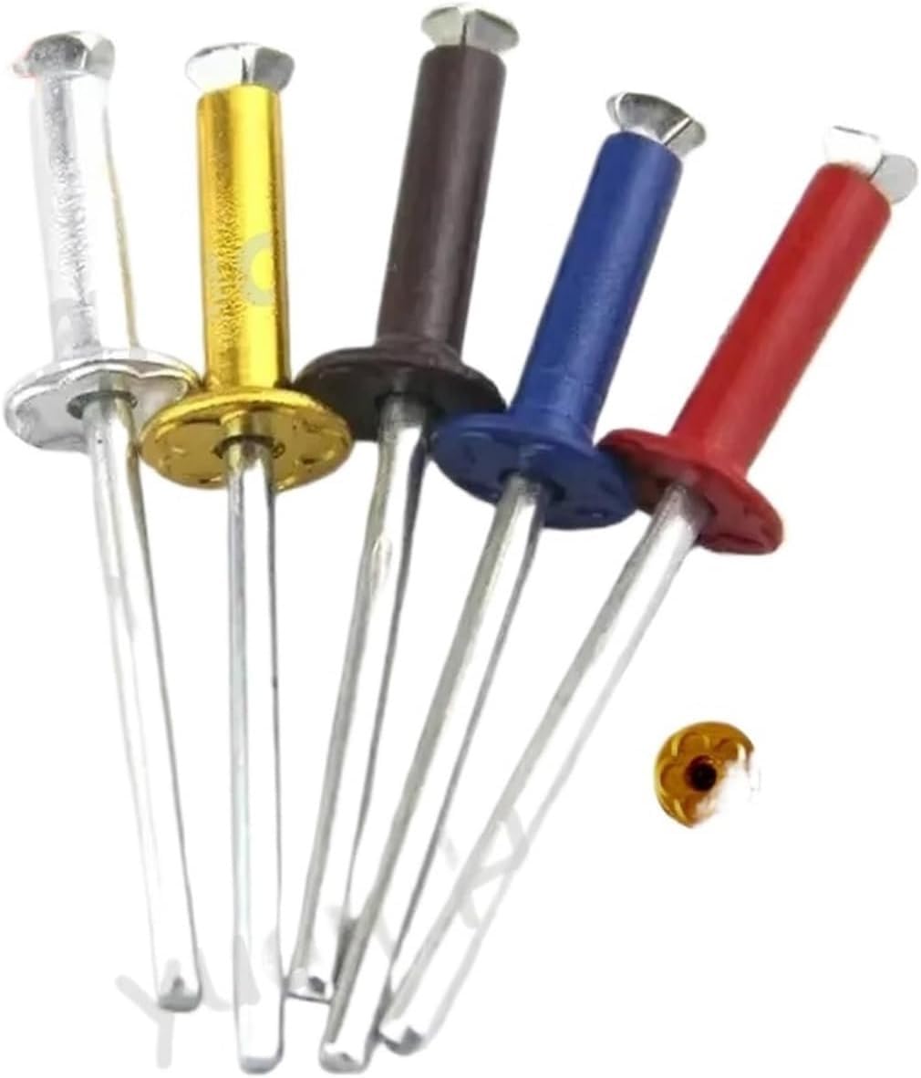 Blind Pop Rivets, Aluminum Pop Blind Open End Rivets Multicolor M3.2 M4 M5 600 pcs(M5x20mm(50pcs),Gold)