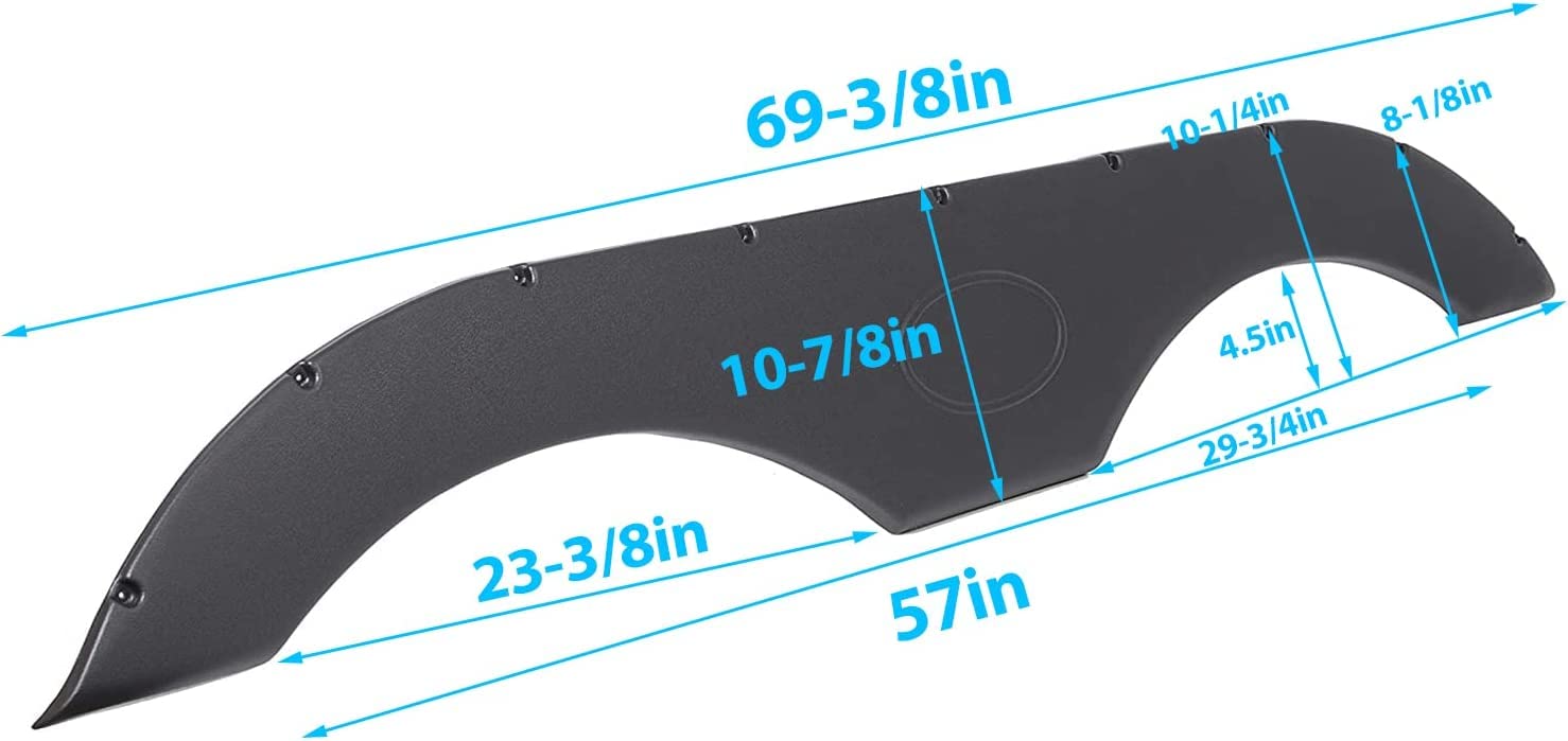 HECASA Pair Tandem Trailer Fender Skirts for RVs Campers and Trailers Left+Right - Black Strong Flexible Durable