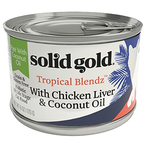 Image of Solid Gold Tropical Blendz Wet Cat Food - Chicken Liver Pate in Coconut Oil - Canned Cat Food, 16 Pack